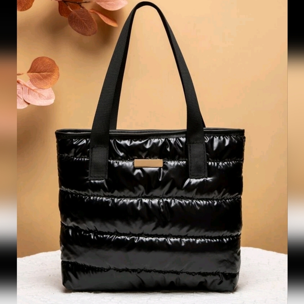 Metal Decor Shoulder Tote Bag
